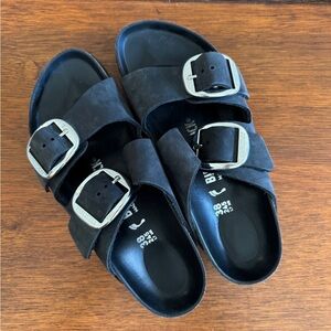 Black Sandals with Silver Buckles